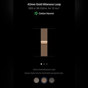 NWOT Apple Watch Band- 42mm Gold Milanese Loop